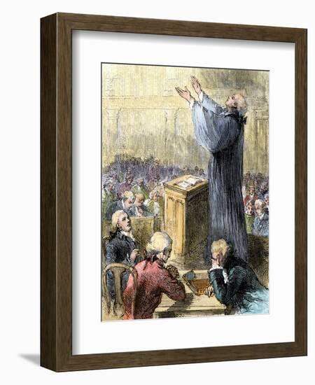 Opening Prayer of the First Continental Congress in Carpenters Hall Philadelphia, c.1774-null-Framed Giclee Print