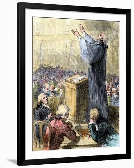 Opening Prayer of the First Continental Congress in Carpenters Hall Philadelphia, c.1774-null-Framed Giclee Print