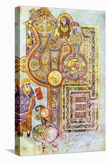 Opening Words of St Matthew's Gospel Liber Generationes, from the Book of Kells, C800-null-Stretched Canvas