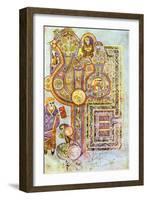 Opening Words of St Matthew's Gospel Liber Generationes, from the Book of Kells, C800-null-Framed Premium Giclee Print
