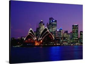 Opera House and City Skyline at Dusk, Sydney, Australia-Richard I'Anson-Stretched Canvas