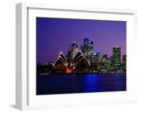 Opera House and City Skyline at Dusk, Sydney, Australia-Richard I'Anson-Framed Premium Photographic Print