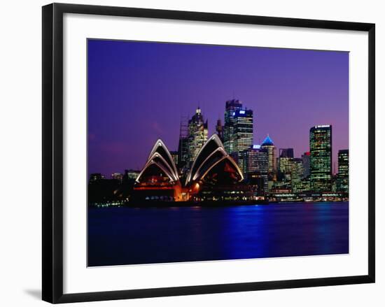 Opera House and City Skyline at Dusk, Sydney, Australia-Richard I'Anson-Framed Photographic Print