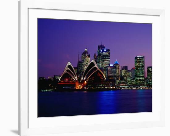 Opera House and City Skyline at Dusk, Sydney, Australia-Richard I'Anson-Framed Photographic Print