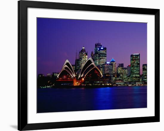 Opera House and City Skyline at Dusk, Sydney, Australia-Richard I'Anson-Framed Photographic Print