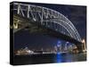 Opera House and Harbour Bridge at Night, Sydney, New South Wales, Australia, Pacific-Sergio Pitamitz-Stretched Canvas