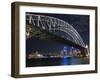 Opera House and Harbour Bridge at Night, Sydney, New South Wales, Australia, Pacific-Sergio Pitamitz-Framed Photographic Print