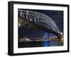 Opera House and Harbour Bridge at Night, Sydney, New South Wales, Australia, Pacific-Sergio Pitamitz-Framed Photographic Print