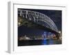 Opera House and Harbour Bridge at Night, Sydney, New South Wales, Australia, Pacific-Sergio Pitamitz-Framed Photographic Print