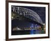 Opera House and Harbour Bridge at Night, Sydney, New South Wales, Australia, Pacific-Sergio Pitamitz-Framed Photographic Print