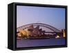 Opera House and Harbour Bridge, Sydney, New South Wales, Australia, Pacific-Sergio Pitamitz-Framed Stretched Canvas