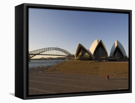 Opera House and Harbour Bridge, Sydney, New South Wales, Australia-Sergio Pitamitz-Framed Stretched Canvas