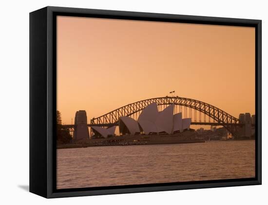 Opera House and Harbour Bridge, Sydney, New South Wales, Australia-Sergio Pitamitz-Framed Stretched Canvas