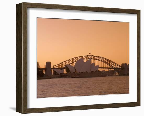 Opera House and Harbour Bridge, Sydney, New South Wales, Australia-Sergio Pitamitz-Framed Photographic Print