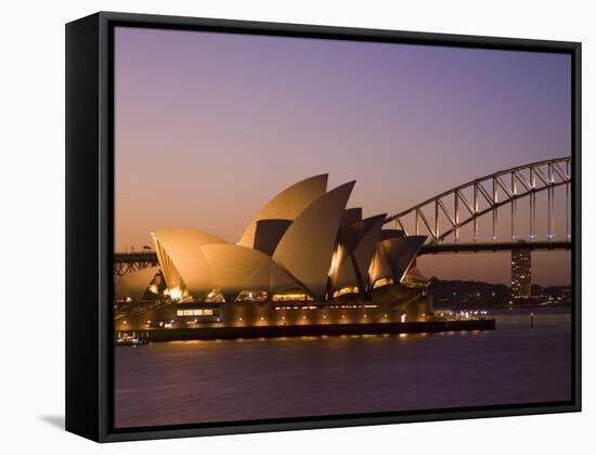 Opera House and Harbour Bridge, Sydney, New South Wales, Australia-Sergio Pitamitz-Framed Stretched Canvas