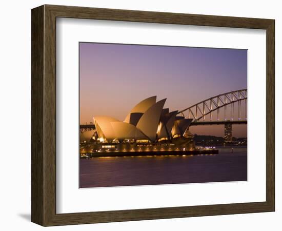 Opera House and Harbour Bridge, Sydney, New South Wales, Australia-Sergio Pitamitz-Framed Photographic Print