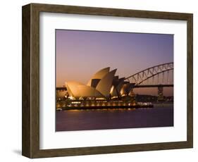 Opera House and Harbour Bridge, Sydney, New South Wales, Australia-Sergio Pitamitz-Framed Photographic Print