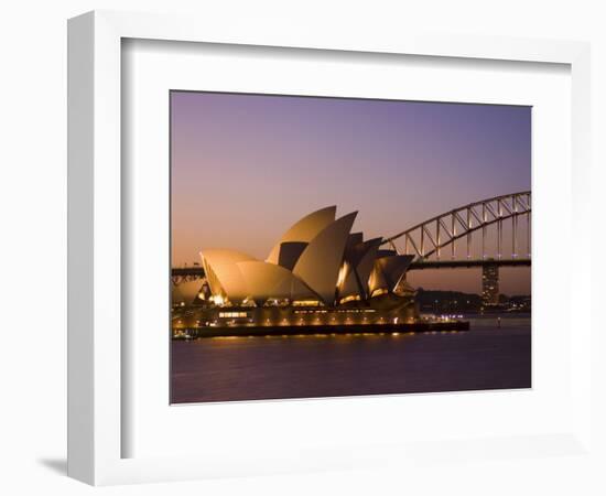 Opera House and Harbour Bridge, Sydney, New South Wales, Australia-Sergio Pitamitz-Framed Photographic Print