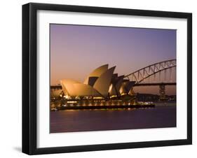 Opera House and Harbour Bridge, Sydney, New South Wales, Australia-Sergio Pitamitz-Framed Photographic Print