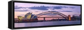 Opera House and Harbour Bridge, Sydney, New South Wales, Australia-Michele Falzone-Framed Stretched Canvas