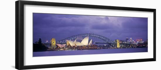 Opera House and Harbour Bridge, Sydney, New South Wales, Australia-Peter Adams-Framed Photographic Print