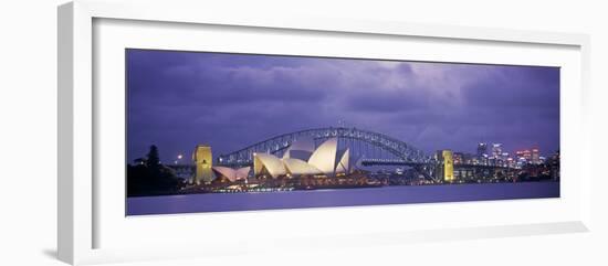 Opera House and Harbour Bridge, Sydney, New South Wales, Australia-Peter Adams-Framed Photographic Print