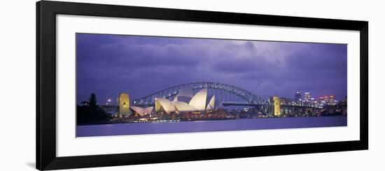 Opera House and Harbour Bridge, Sydney, New South Wales, Australia-Peter Adams-Framed Photographic Print