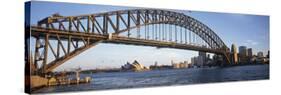 Opera House and Harbour Bridge, Sydney, New South Wales, Australia-Peter Adams-Stretched Canvas