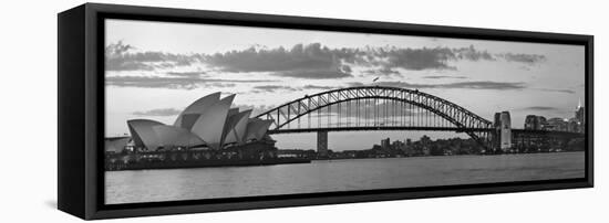 Opera House and Harbour Bridge, Sydney, New South Wales, Australia-Michele Falzone-Framed Stretched Canvas