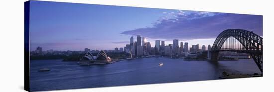 Opera House and Harbour Bridge, Sydney, Nsw, Australia-Peter Adams-Stretched Canvas