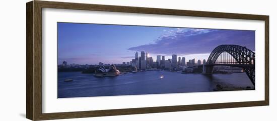 Opera House and Harbour Bridge, Sydney, Nsw, Australia-Peter Adams-Framed Photographic Print