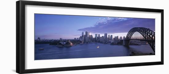 Opera House and Harbour Bridge, Sydney, Nsw, Australia-Peter Adams-Framed Photographic Print