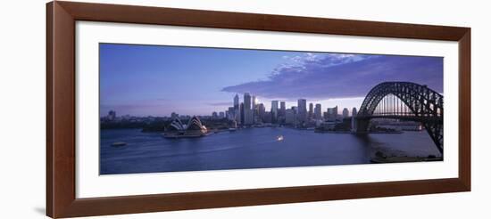 Opera House and Harbour Bridge, Sydney, Nsw, Australia-Peter Adams-Framed Photographic Print