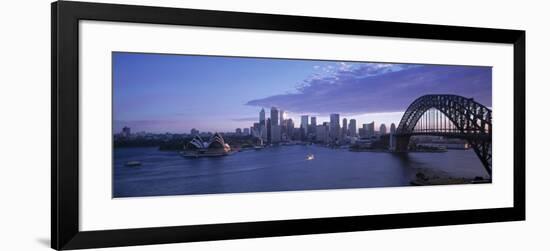 Opera House and Harbour Bridge, Sydney, Nsw, Australia-Peter Adams-Framed Photographic Print