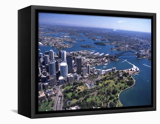 Opera House and Sydney Harbor Bridge, Australia-David Wall-Framed Stretched Canvas