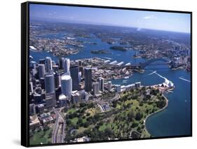 Opera House and Sydney Harbor Bridge, Australia-David Wall-Framed Stretched Canvas