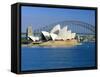 Opera House and Sydney Harbour Bridge, Sydney, New South Wales, Australia-Gavin Hellier-Framed Stretched Canvas