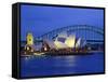 Opera House and Sydney Harbour Bridge, Sydney, New South Wales, Australia-Gavin Hellier-Framed Stretched Canvas