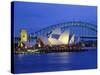 Opera House and Sydney Harbour Bridge, Sydney, New South Wales, Australia-Gavin Hellier-Stretched Canvas