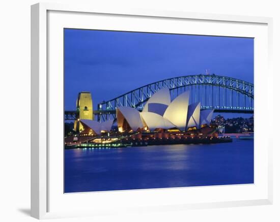 Opera House and Sydney Harbour Bridge, Sydney, New South Wales, Australia-Gavin Hellier-Framed Photographic Print