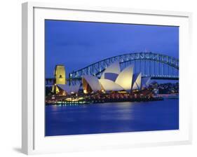 Opera House and Sydney Harbour Bridge, Sydney, New South Wales, Australia-Gavin Hellier-Framed Photographic Print