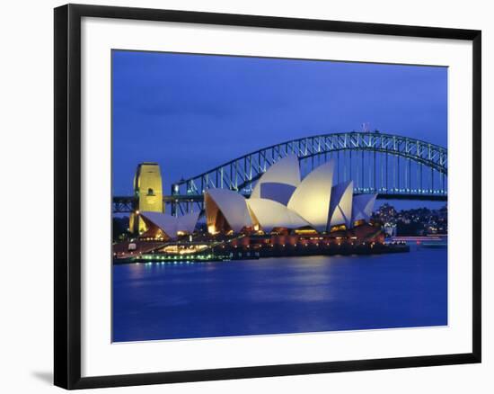 Opera House and Sydney Harbour Bridge, Sydney, New South Wales, Australia-Gavin Hellier-Framed Photographic Print