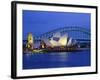 Opera House and Sydney Harbour Bridge, Sydney, New South Wales, Australia-Gavin Hellier-Framed Photographic Print