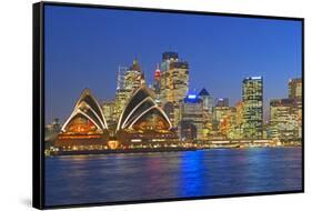 Opera House and Sydney Skyline, Sydney, New South Wales, Australia,-Marco Simoni-Framed Stretched Canvas