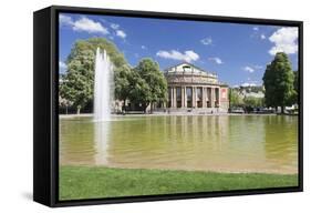 Opera House, Eckensee Lake, Schlosspark, Stuttgart, Baden-Wurttemberg, Germany-Markus Lange-Framed Stretched Canvas