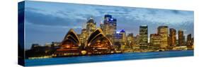 Opera House Lit Up at Dusk, Sydney Opera House, Sydney Harbor, New South Wales, Australia-null-Stretched Canvas