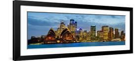 Opera House Lit Up at Dusk, Sydney Opera House, Sydney Harbor, New South Wales, Australia-null-Framed Photographic Print