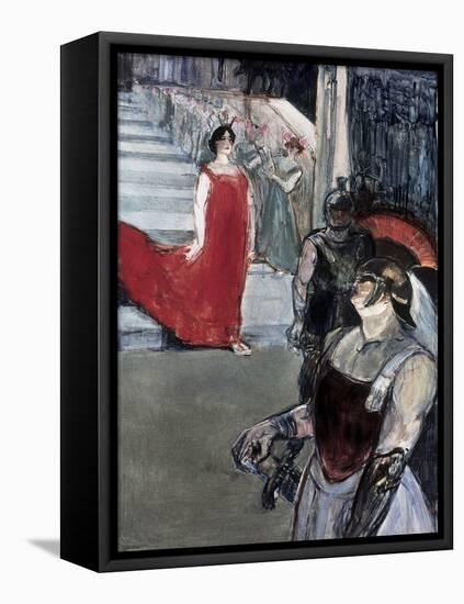 Opera Messalina at Bordeau-Henri de Toulouse-Lautrec-Framed Stretched Canvas