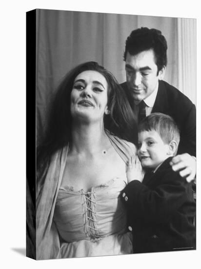 Opera Singer Joan Sutherland with Her Family backstage in "Lucia Di Lammermoor"-Alfred Eisenstaedt-Stretched Canvas