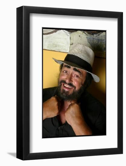 Opera Singer Luciano Pavarotti with Girlfriend Nicoletta Mantovani and 9 Month Old Daughter Alice-null-Framed Photographic Print